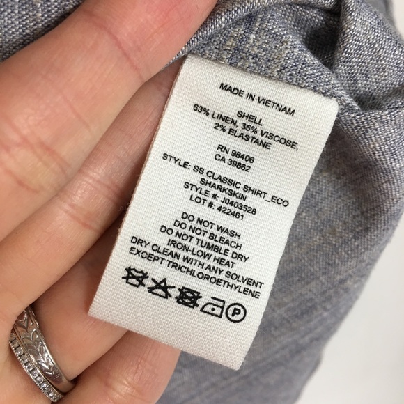 THEORY Classic Eco Sharkskin Button Down Shirt - Picture 7 of 7